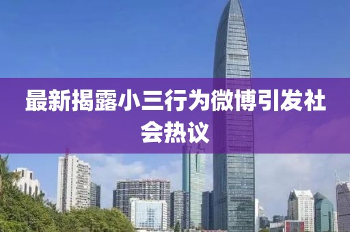最新揭露小三行为微博引发社会热议