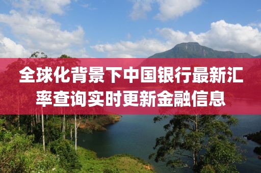 全球化背景下中国银行最新汇率查询实时更新金融信息