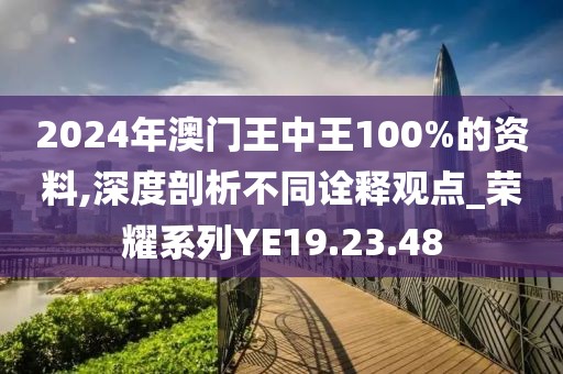 2024年澳门王中王100%的资料,深度剖析不同诠释观点_荣耀系列YE19.23.48
