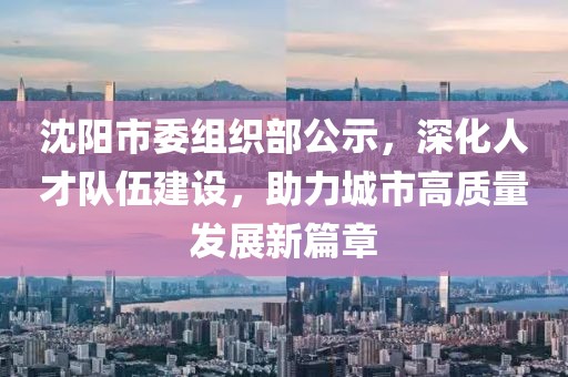 沈阳市委组织部公示，深化人才队伍建设，助力城市高质量发展新篇章