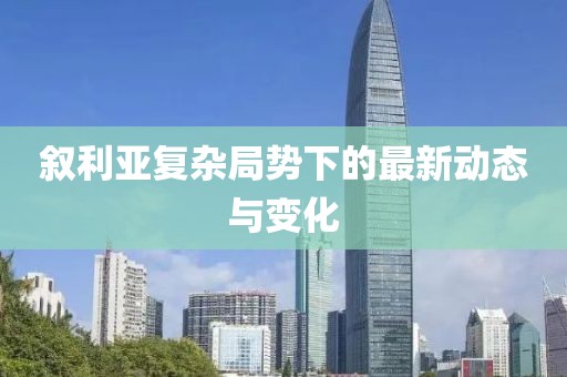 叙利亚复杂局势下的最新动态与变化