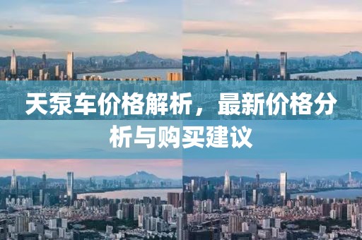 天泵车价格解析，最新价格分析与购买建议