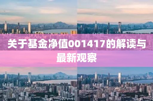 关于基金净值001417的解读与最新观察