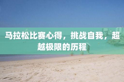 马拉松比赛心得，挑战自我，超越极限的历程