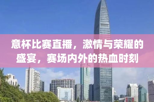 意杯比赛直播，激情与荣耀的盛宴，赛场内外的热血时刻