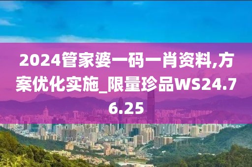 2024管家婆一码一肖资料,方案优化实施_限量珍品WS24.76.25