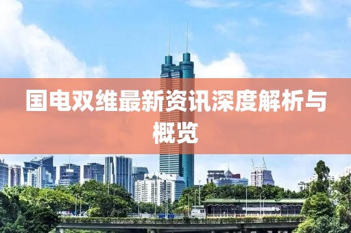 国电双维最新资讯深度解析与概览