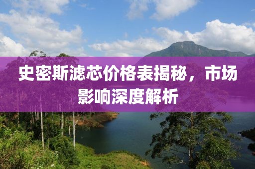 史密斯滤芯价格表揭秘，市场影响深度解析