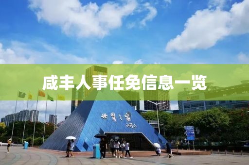 咸丰人事任免信息一览