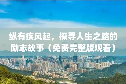 纵有疾风起，探寻人生之路的励志故事（免费完整版观看）