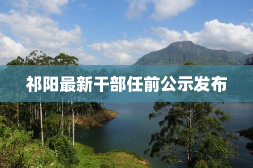 祁阳最新干部任前公示发布
