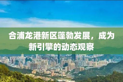 合浦龙港新区蓬勃发展，成为新引擎的动态观察