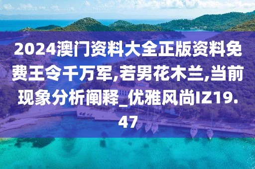 2024澳门资料大全正版资料免费王令千万军,若男花木兰,当前现象分析阐释_优雅风尚IZ19.47