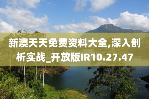 新澳天天免费资料大全,深入剖析实战_开放版IR10.27.47