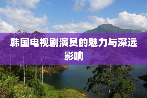 韩国电视剧演员的魅力与深远影响