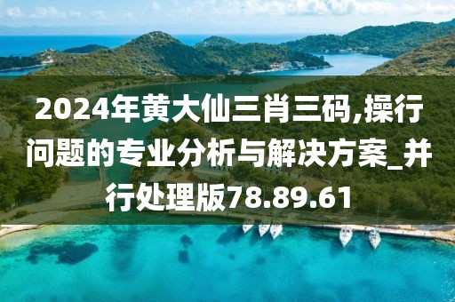2024年黄大仙三肖三码,操行问题的专业分析与解决方案_并行处理版78.89.61
