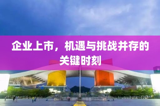 企业上市，机遇与挑战并存的关键时刻