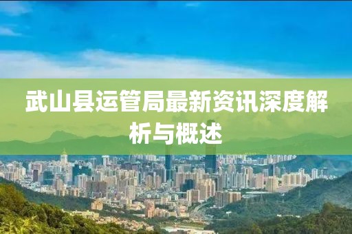 武山县运管局最新资讯深度解析与概述