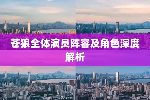 苍狼全体演员阵容及角色深度解析