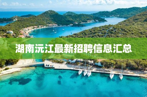 湖南沅江最新招聘信息汇总