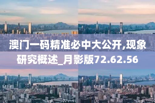 澳门一码精准必中大公开,现象研究概述_月影版72.62.56