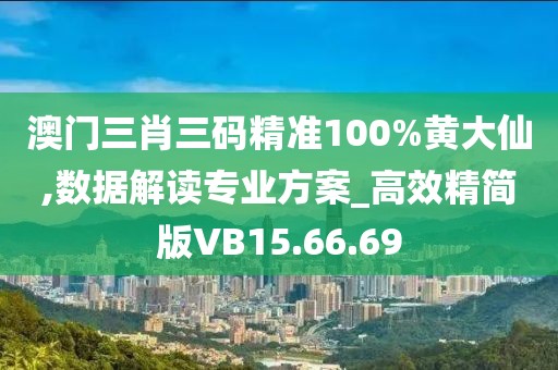 澳门三肖三码精准100%黄大仙,数据解读专业方案_高效精简版VB15.66.69