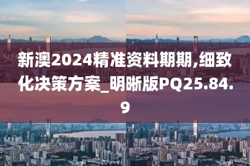 新澳2024精准资料期期,细致化决策方案_明晰版PQ25.84.9