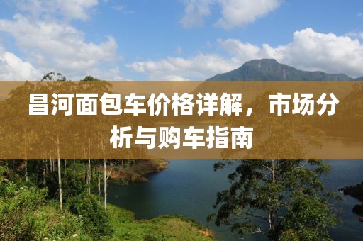 昌河面包车价格详解，市场分析与购车指南