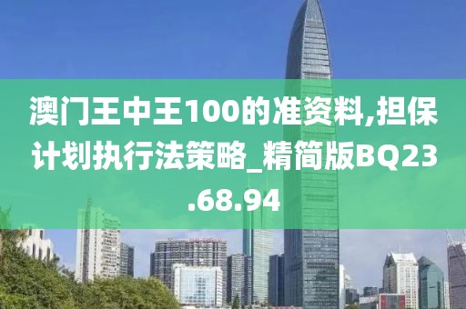 澳门王中王100的准资料,担保计划执行法策略_精简版BQ23.68.94