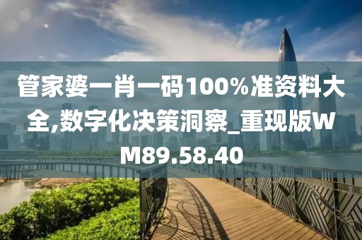 管家婆一肖一码100%准资料大全,数字化决策洞察_重现版WM89.58.40