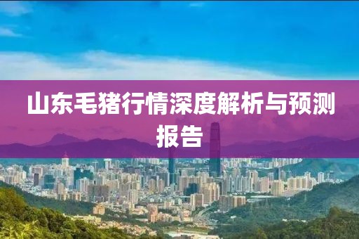 山东毛猪行情深度解析与预测报告