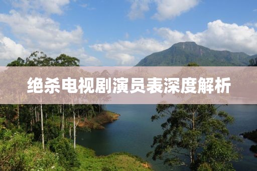 绝杀电视剧演员表深度解析