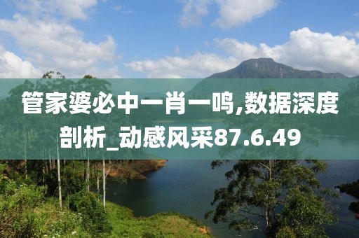 管家婆必中一肖一鸣,数据深度剖析_动感风采87.6.49