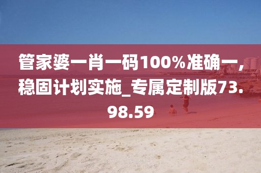 管家婆一肖一码100%准确一,稳固计划实施_专属定制版73.98.59