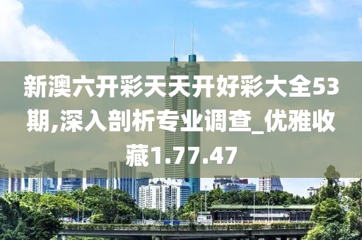 新澳六开彩天天开好彩大全53期,深入剖析专业调查_优雅收藏1.77.47
