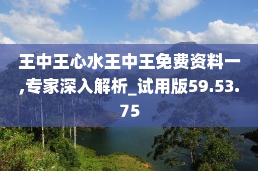 王中王心水王中王免费资料一,专家深入解析_试用版59.53.75