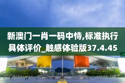 新澳门一肖一码中恃,标准执行具体评价_触感体验版37.4.45
