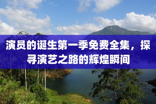 演员的诞生第一季免费全集，探寻演艺之路的辉煌瞬间