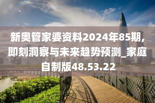 新奥管家婆资料2024年85期,即刻洞察与未来趋势预测_家庭自制版48.53.22