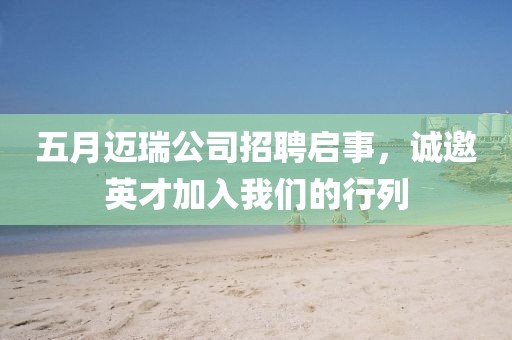 五月迈瑞公司招聘启事，诚邀英才加入我们的行列