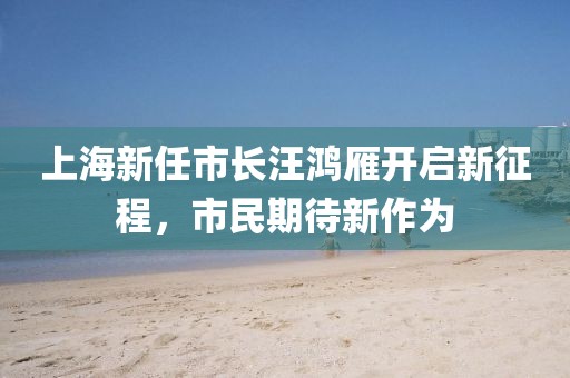 上海新任市长汪鸿雁开启新征程，市民期待新作为