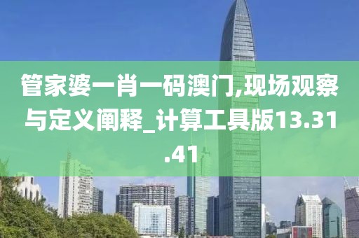 管家婆一肖一码澳门,现场观察与定义阐释_计算工具版13.31.41