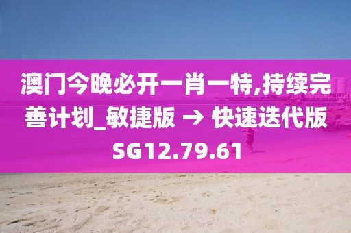 澳门今晚必开一肖一特,持续完善计划_敏捷版 → 快速迭代版SG12.79.61