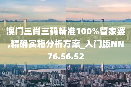 澳门三肖三码精准100%管家婆,精确实施分析方案_入门版NN76.56.52