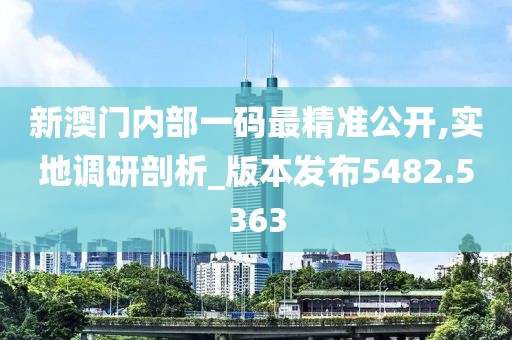 新澳门内部一码最精准公开,实地调研剖析_版本发布5482.5363