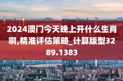 2024澳门今天晚上开什么生肖啊,精准评估策略_计算版型3289.1383