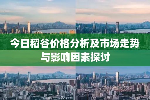 今日稻谷价格分析及市场走势与影响因素探讨