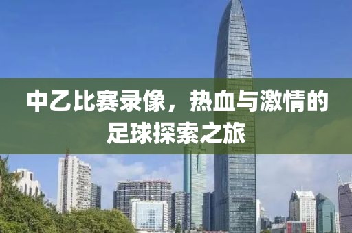 中乙比赛录像，热血与激情的足球探索之旅