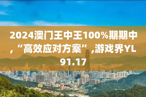 2024澳门王中王100%期期中,“高效应对方案”,游戏界YL91.17