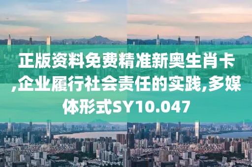 正版资料免费精准新奥生肖卡,企业履行社会责任的实践,多媒体形式SY10.047